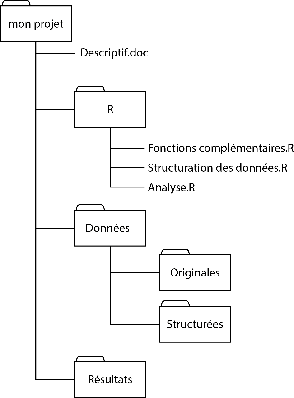 Structure de dossier recommandée pour un projet avec R
